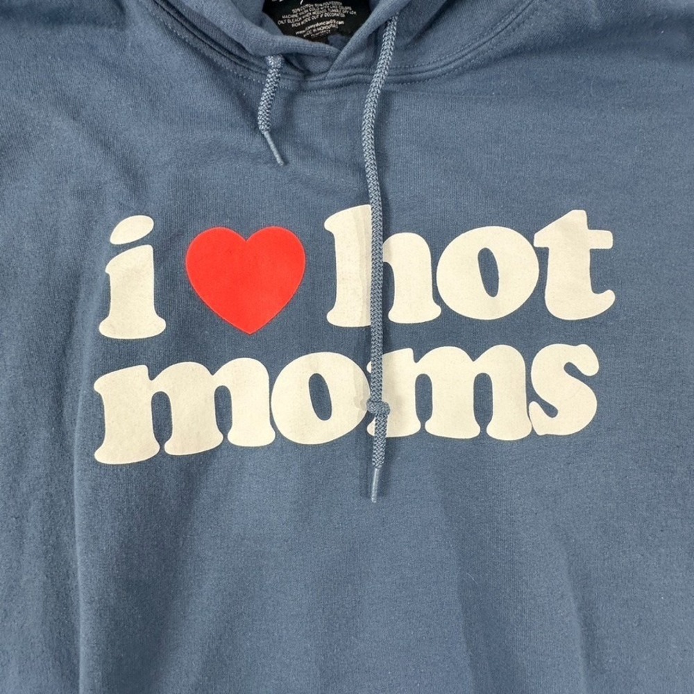 Danny Duncan Hoodie Sweater Mens Size XL Long Sleeve "I Love Hot Moms" Blue - Picture 6 of 7